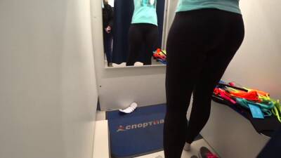 Mature milf and her young daughter in a public fitting room. Different swimsuits and mini bikinis on sexy big ass. - Russia on pornmilftube.net