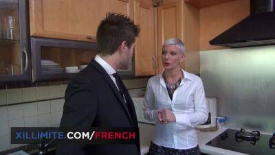 Sexy short hair milf gets sodomized in her kitchen - France on pornmilftube.net